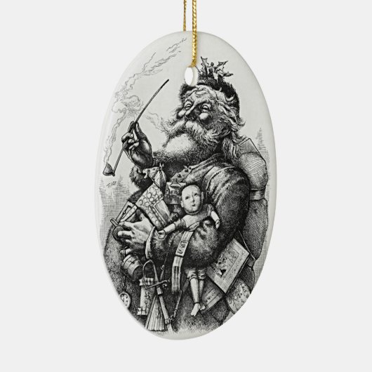 Classic Santa Claus Afbeelding Keramisch Ornament (Rechts)