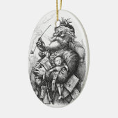 Classic Santa Claus Afbeelding Keramisch Ornament (Links)