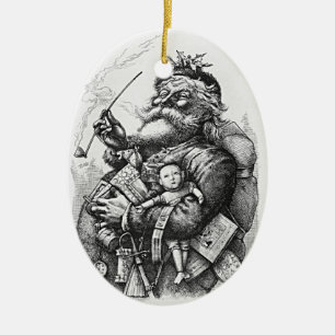 Classic Santa Claus Afbeelding Keramisch Ornament
