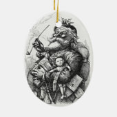 Classic Santa Claus Afbeelding Keramisch Ornament (Achterkant)