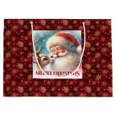 Classic Santa Claus and Rudolph Kids Christmas  Groot Cadeauzakje (Voorkant)