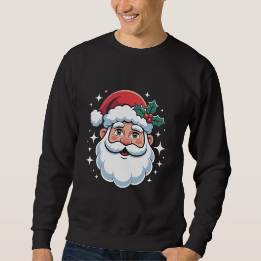 Classic Santa Claus Face Christmas Trui (Voorkant)