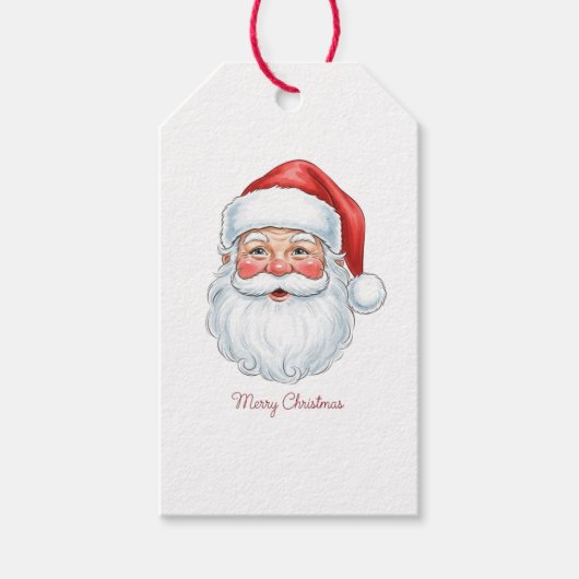 Classic Santa Claus Happy Holidays Gift Tag Cadeaulabel (Voorkant)