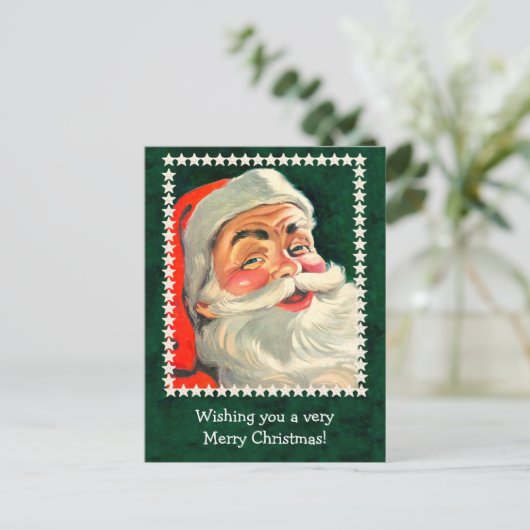 Classic Santa Claus Illustration Kaart aan te pass (Staand voorkant)