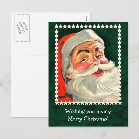 Classic Santa Claus Illustration Kaart aan te pass (Voorkant / Achterkant)