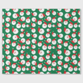 Classic Santa Claus Minimalist Green Naadloos Cadeaupapier (Vlak)