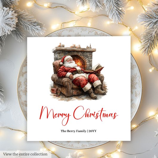 Classic Santa Claus Modern Cozy Christmas Napkins Servet