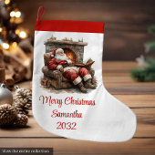 Classic Santa Claus Modern Cozy Christmas Stocking Grote Kerstsok