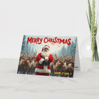 Classic Santa Claus & Reindeer Feestdagen Kaart