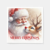 Classic Santa Claus Rudolph Holiday Party Dinner  Servet (Voorkant)