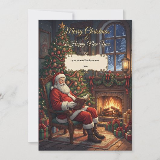 Classic Santa Claus & Warm Candlelight Personalize (Voorkant)