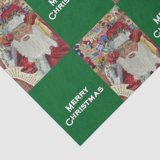 Classic Santa - Controleer het twee keer Holiday G Tissuepapier (Detail)