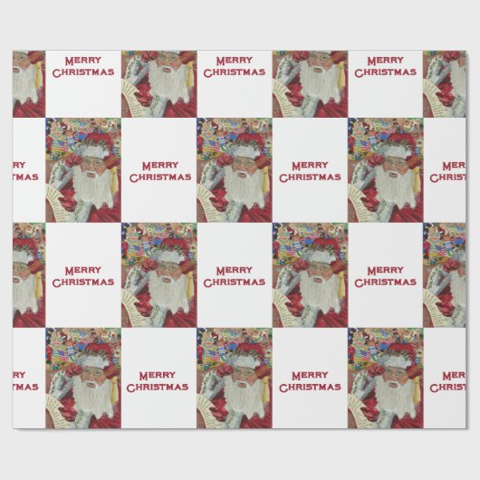 Classic Santa - Controleer het twee keer Holiday W Cadeaupapier (Vlak)