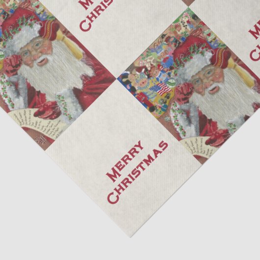 Classic Santa - Controleer het twee keer Holiday W Tissuepapier (Detail)