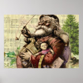 Classic Santa Illustration Poster (Voorkant)