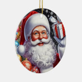 Classic Santa met cadeau & ornamenten (Rechts)