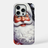 Classic Santa met cadeau & ornamenten iPhone Hoesje (Achterkant)