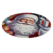 Classic Santa met cadeau & ornamenten Snijplank (Hoek)