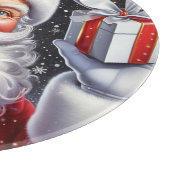 Classic Santa met cadeau & ornamenten Snijplank (Hoek)