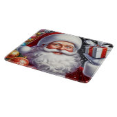 Classic Santa met cadeau & ornamenten Snijplank (Hoek)
