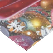 Classic Santa met cadeau & ornamenten Tafelkleed (Gekanteld)