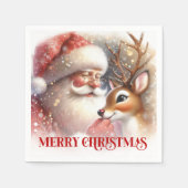 Classic Santa Rudolph Christmas Party Napkins  Servet (Voorkant)
