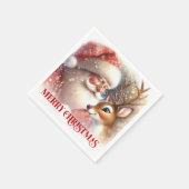 Classic Santa Rudolph Christmas Party Napkins  Servet (Hoek)