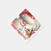 Classic Santa Rudolph Festive Dinner Set Servet (Hoek)