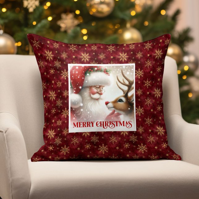 Classic Santa Rudolph Holiday Pillow Christmas  Kussen (Classic Santa Rudolph Holiday Pillow Christmas Decor

)