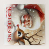 Classic Santa Rudolph Personalized Christmas Kids  Legpuzzel (Horizontaal)