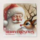 Classic Santa Rudolph Personalized Christmas Kids  Legpuzzel (Verticaal)