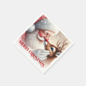 Classic Santa Rudolph Xmas Celebration Napkins Servet (Hoek)