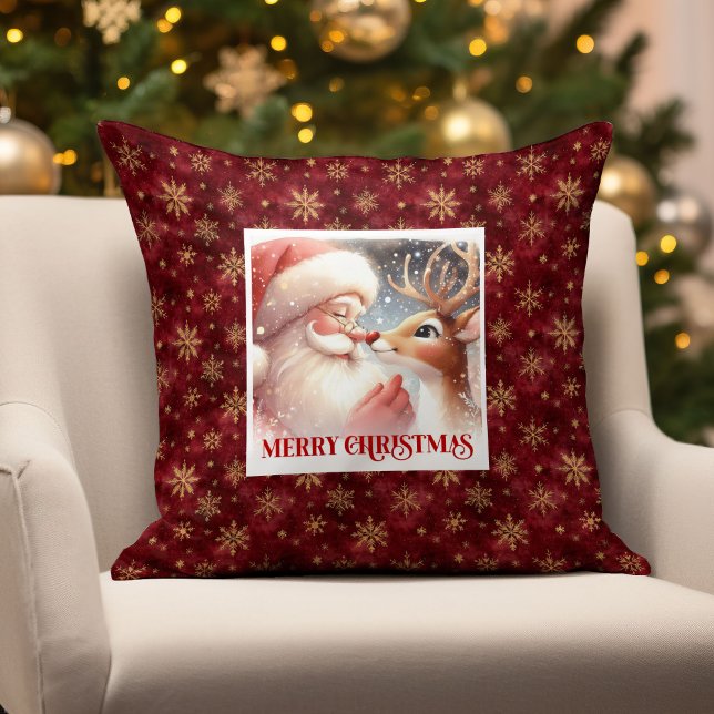 Classic Santa Rudolph Xmas Pillow Cute Holiday Joy Kussen (Classic Santa Rudolph Xmas Pillow Cute Holiday Joy)