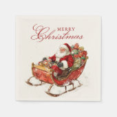 Classic Santa Sledge en Cadeaus Vrolijk Kerstfeest Servet (Voorkant)