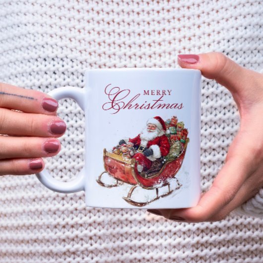 Classic Santa Sleigh Vrolijk Kerstfeest Koffiemok