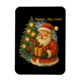 “Classic Santa Under the Tree Holiday Magnet” Magneet