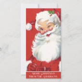 Classic  Santa Winking Custom Christmas Feestdagenkaart (Voorkant)
