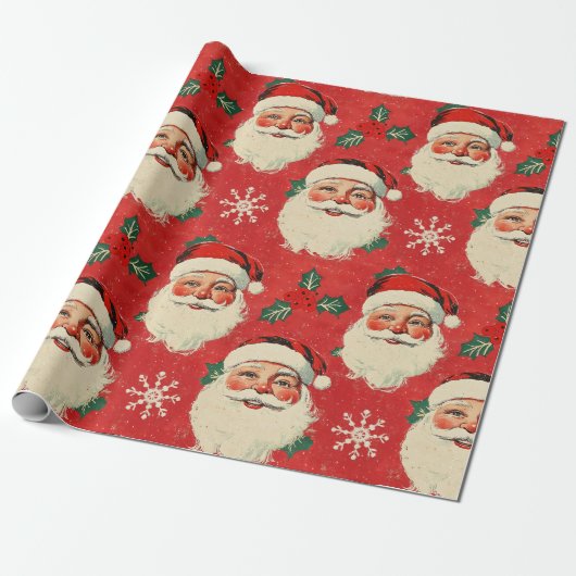 Classic Santa's Welcome II Cadeaupapier (Uitgerold)