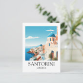Classic Santorini Travel Artwork -  Grieks Briefkaart (Staand voorkant)