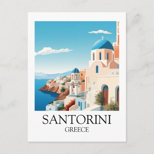 Classic Santorini Travel Artwork - Grieks Briefkaart (Voorkant)