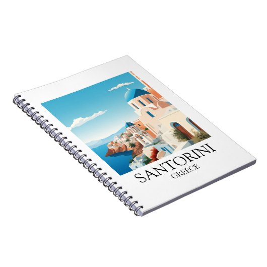 Classic Santorini Travel Artwork -  Grieks Notitieboek (Rechterzijde)