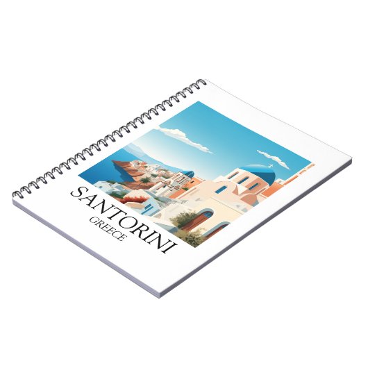 Classic Santorini Travel Artwork -  Grieks Notitieboek (Linkerzijde)