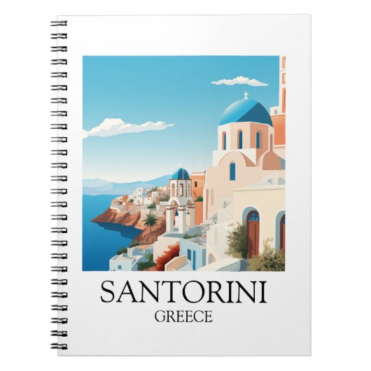 Classic Santorini Travel Artwork -  Grieks Notitieboek (Voorkant)