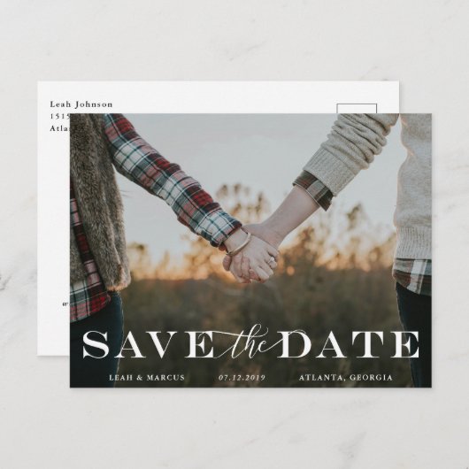 Classic Save the Date Briefkaart (Voorkant / Achterkant)