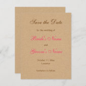 Classic Save the Date Briefkaarten in het roze (Voorkant / Achterkant)