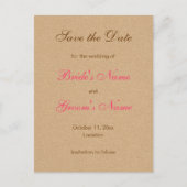 Classic Save the Date Briefkaarten in het roze (Voorkant)