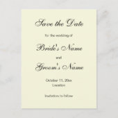 Classic Save the Date Briefkaarten in Ivoorkust (Voorkant)