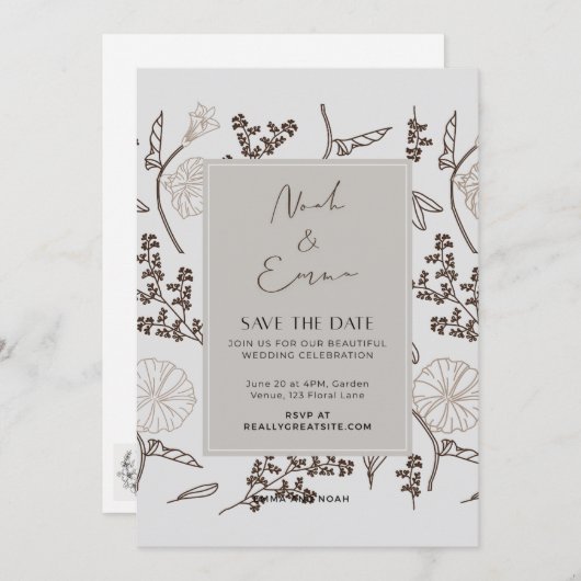 Classic Save the Date Kaart (Voorkant / Achterkant)