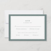 Classic Scalloped Edge Wedding Response Kaart (Voorkant)