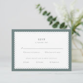 Classic Scalloped Edge Wedding Response Kaart (Staand voorkant)